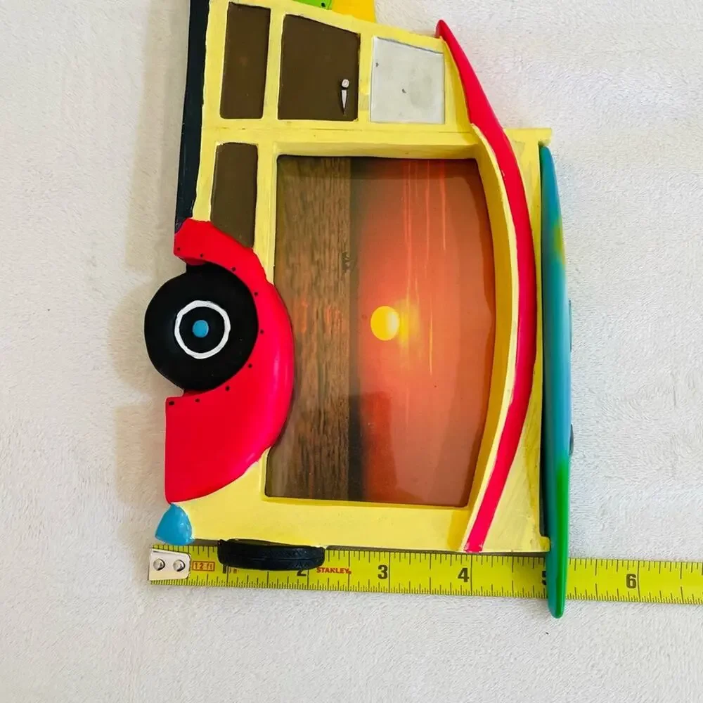 Vtg Style Retro Woody Wagon Car Photo Picture Frame Surfboard 3D